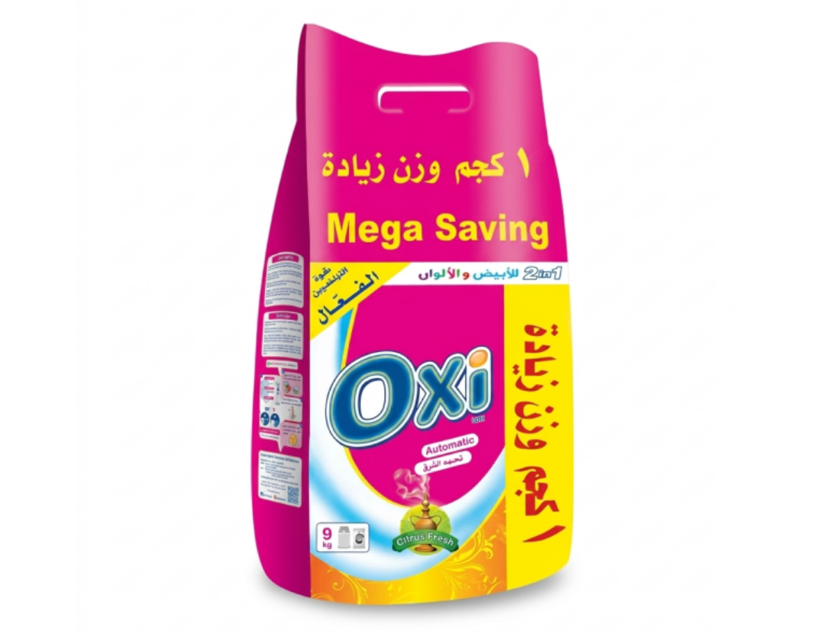 صورة أوكسي مسحوق غسيل برائحة نسيم الشرق أتوماتيك – 8 كجم + 1 كجم 